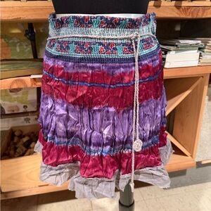 Vintage Free People Multicolor Mini Skirt